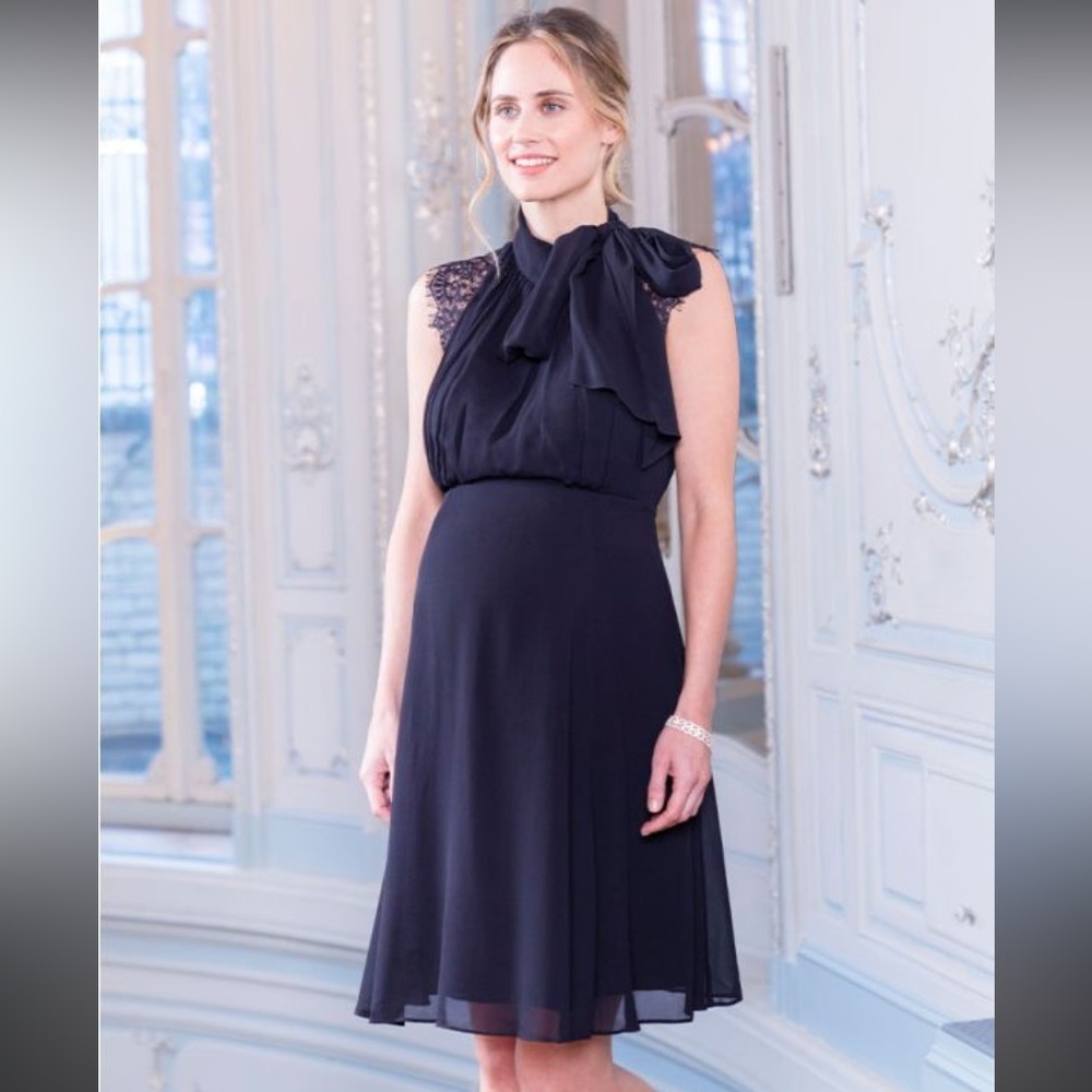 Luxe By Seraphine Galina Maternity Nursing Dress Neckline Tie Sleeveless Lace